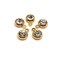 303 Stainless Steel, 18k Gold, Diamond April Birthstone Rhinestone Charms, 8x6mm